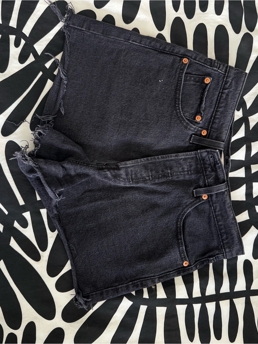 Levi's Shorts | Ribcage Cutoff Denim Shorts in Black - Picture 2 of 6